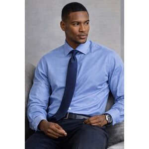 Brooks Brothers Madison Fit 18-36 Non-Iron Supima Cotton Blue Dress Shirt French